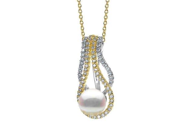 Imperial Pearls - two-tone-gold-pendant-989992TTA18.jpg - brand name designer jewelry in Conroe, Texas